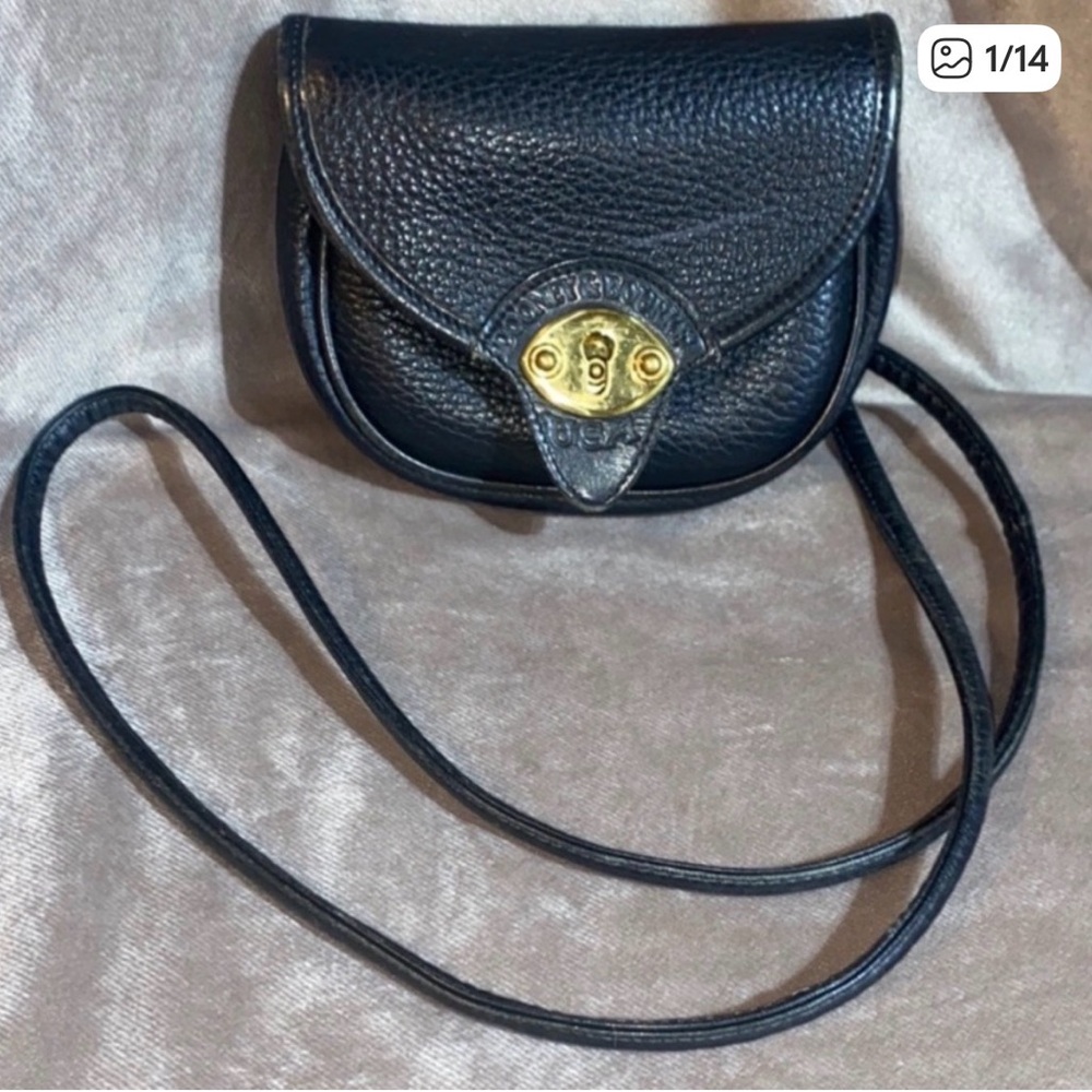 Vintage Dooney and Bourke Cavalry Body Bag Black Leather Crossbody Bag